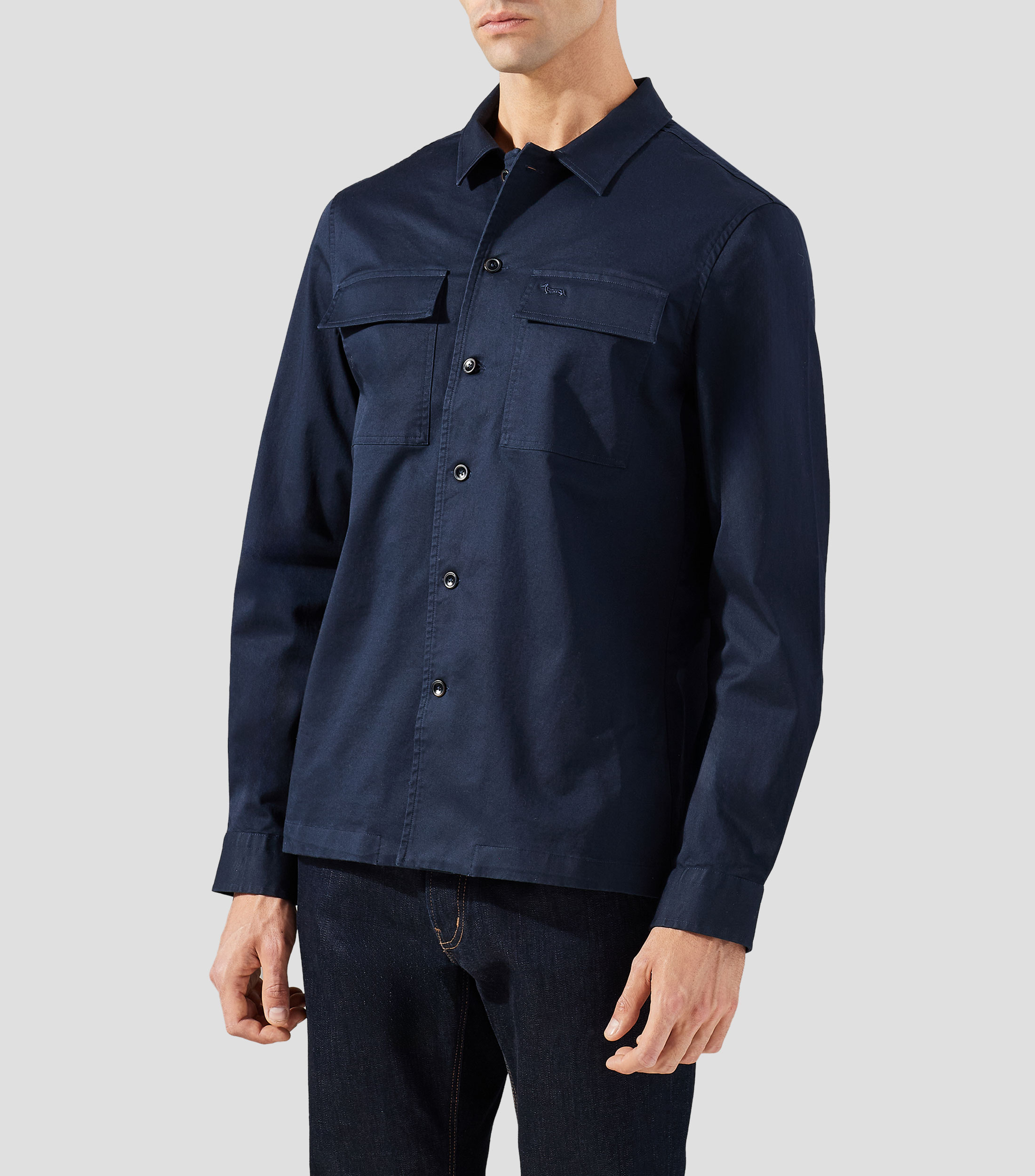 Camisa lisa manga larga Hombre